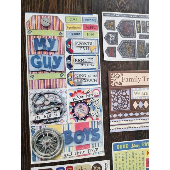 LOT Scrapbooking Stickers - Boys Blue Space Hero Men Man - NEW & Retired #10 - Picture 7 of 13